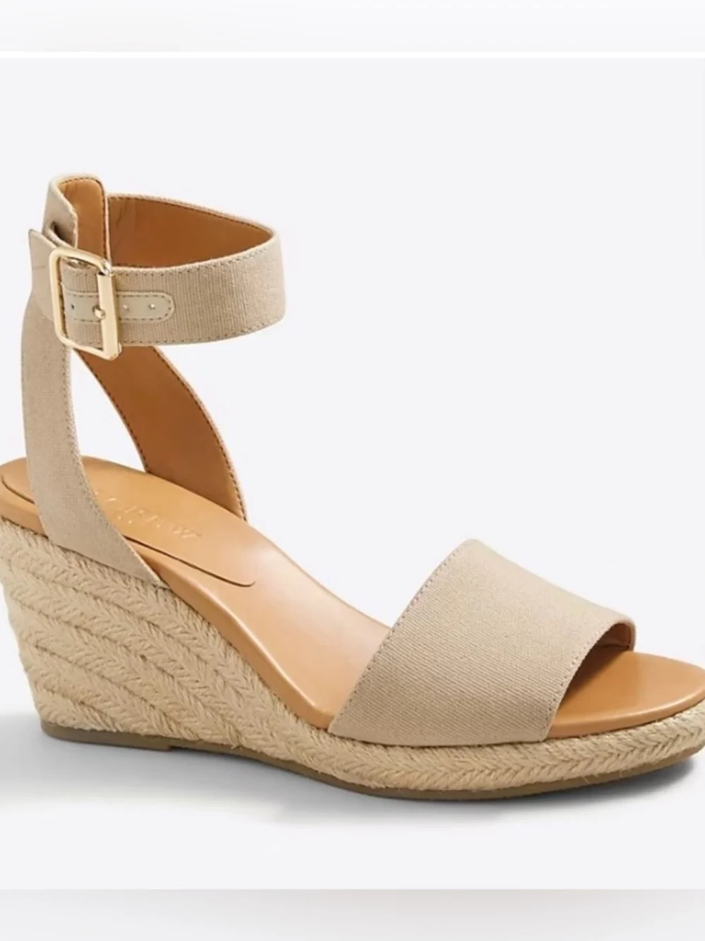 J.‎ Crew - Women’s Adjustable Ankle Strap Espadrilles Wedge - Size 6.5 - Tan